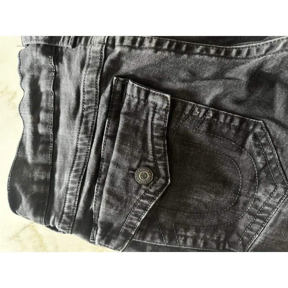 True Religion Ricky Straight Black Wash Jeans Men's Size 34x31